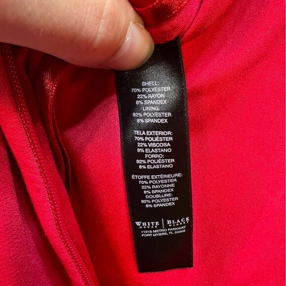 White House Black Market Women Fit & Flare Cocktail Dress Size 6 Red Sleeveless - Picture 11 of 11